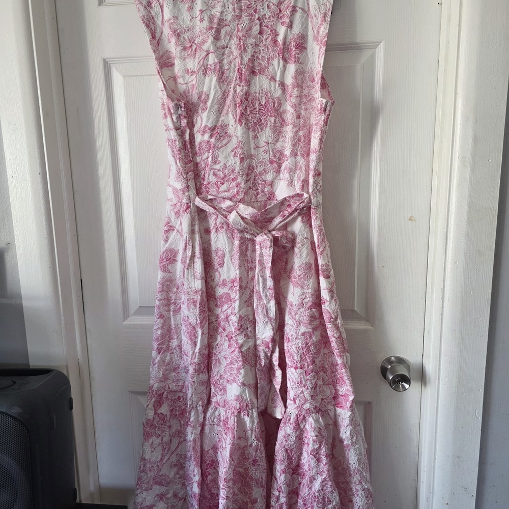 Charter Club Pink Floral Asymmetrical Wrap Dress - Picture 5 of 10